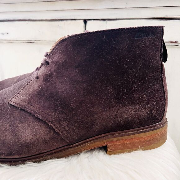 Clarks Clarkdale Dessert Boot Brown Suede Leather Chukka Boots - Mens 12M - Picture 3 of 8
